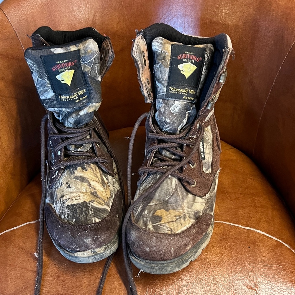 Survivors Camo Kids Boots with Brown Accents